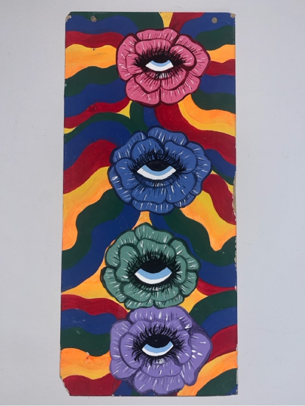 Colorful Psychedelic Flower Eye Wall Art